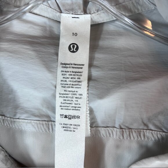 Lululemon Hood Lite Jacket White Size 10 Water-Repellent Windbreaker NWT - Picture 7 of 8